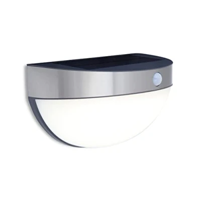 Immagine di Lutec Bubble ST 9087 Lampada solare da parete per esterno con rilevatore di movimento 2.3 W Bianco neutro acciaio inox