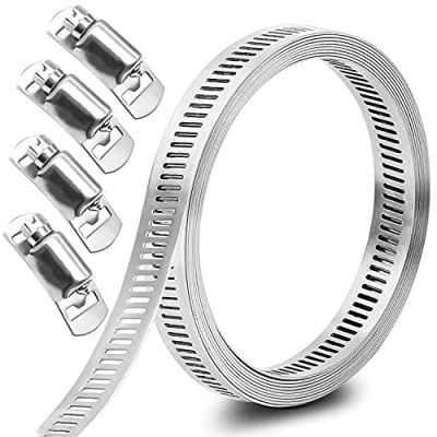 Immagine di GIAK Fascette Stringitubo Morsetto Vite in Acciaio Inox con Fissaggio per Tubi Flessibili Tubo Regolabile a Senza Fine Condotti Aria