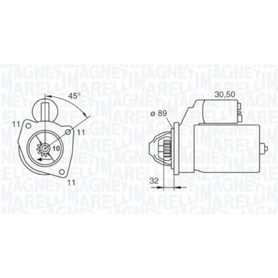 Immagine di MAGNETI MARELLI 063227592010 Motorino di avviamento 12 2,8 10