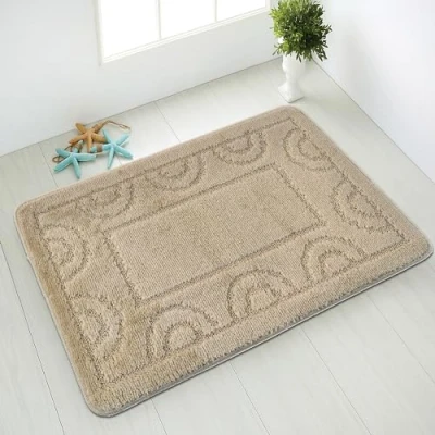 Immagine di Comart, Tappeto Nicole da Bagno, Asciugatura Rapida, Fondo Antiscivolo in Latex, Tinta Unita, Scendi Doccia e Vasca, per WC Bidet, Lavabile Lavatrice, Rettangolare 66x140 cm, Colore Beige