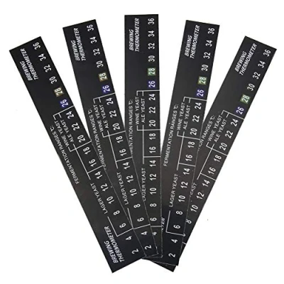 Immagine di Raguso 5 pz Termometro da Birra Stick on Brewing Adesivo LCD Sticker per Vino e Fermentazione