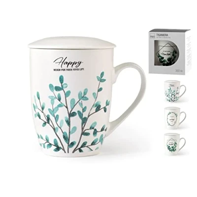Immagine di H&amp;h tisaniera con filtro in new bone china botanic cl38