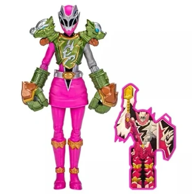Immagine di Power Rangers Dino Fury Smash Armor Pink Ranger Action figure giocattolo ispirato al programma televisivo con accessori per armi dai 4 anni in su