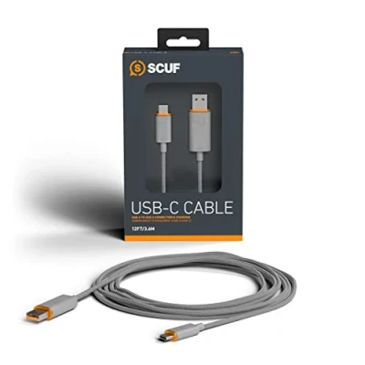 Immagine di SCUF Cavo Intrecciato USB C Type da 3.6 Metri per la Connessione e Carica dei Controller Xbox, PS5 Smartphone, Grigio Chiaro
