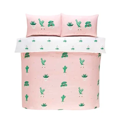 Immagine di Rapport Home Set di biancheria da letto matrimoniale in microfibra, colore pastello, reversibile, non si stira, colore: rosa