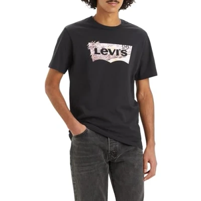 Immagine di Levi&#039;s Graphic Crewneck TEE Tshirt con stampa, Uomo, Taglia: XS, Caviar