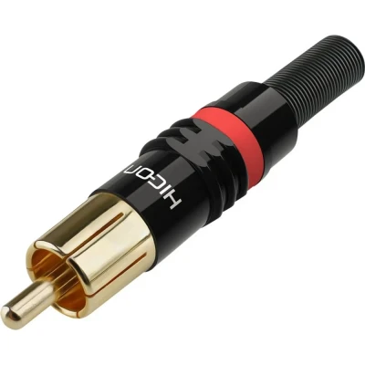 Immagine di Hicon HI CM03 RED Connettore RCA Spina dritta Numero Poli (num): 2 Nero, Rosso 1 pz.