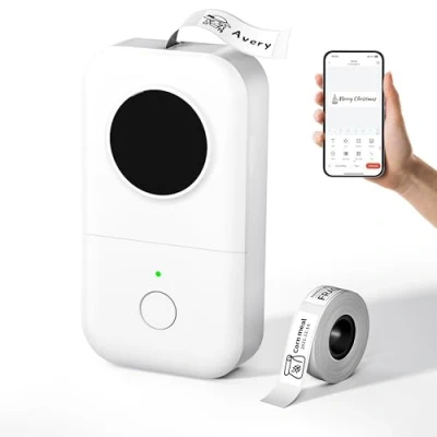 Immagine di Phomemo D30 Mini Etichettatrice Adesive, Bluetooth Stampante termica per etichette, Etichette Adesive IOS &amp; Android, Adatta Casa, Ufficio, Prezzo, Data
