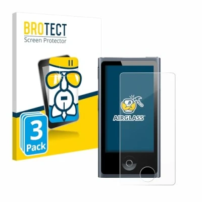 Immagine di brotect Pellicola Protettiva Vetro per Apple iPod nano 2012 (7a Gen.) Protezione Schermo (3 Pezzi) [Durezza Estrema 9H, Chiaro]