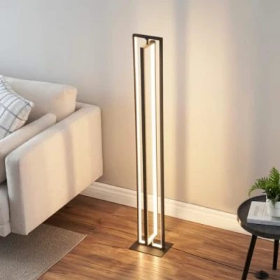Immagine di KOSILUM Lampada da terra per interni, colore nero, rettangolare, LED dimmerabile, luce bianca calda, illuminazione soggiorno, camera letto, cucina, corridoio, 36 W, 2745 lm, integrato, IP20