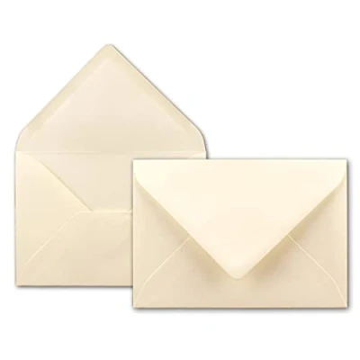 Immagine di Neuser Buste da lettere 80 g/m² in colori vivaci, formato B6, dimensioni 175 x 125 mm, chiusura adesiva inumidire 50 Umschläge crema