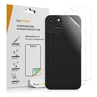 Immagine di kwmobile 3X Pellicola Protettiva Posteriore Compatibile con Apple iPhone 14 Protezione Trasparente Retro Smartphone Film Protettivo AntiGraffio
