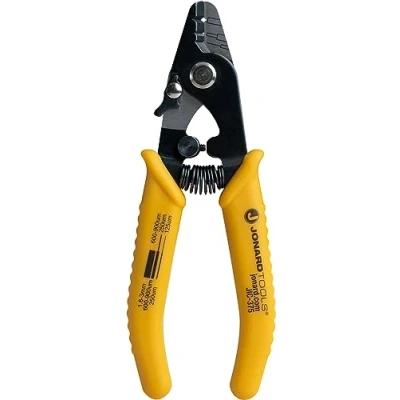 Immagine di Jonard Tools JIC 375 Stripper a tre fori in fibra ottica con manico TPR, lunghezza 15,2 cm