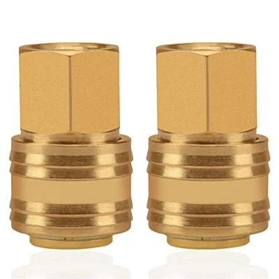 Immagine di 2pc connettore interno giunto aria compressa filetto 3/8 &quot;connettore ottone tubo filettato