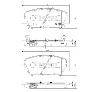 Immagine di NIPPARTS N3600547 Kit pastiglie freno Assale anteriore OPEL: Insignia A Sports Tourer, Astra J Hatchback, Sedan, RENAULT: Megane 4