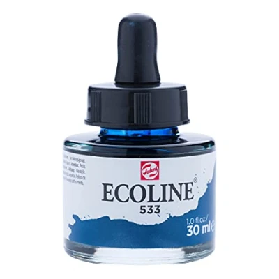 Immagine di Unbekannt Ecoline Liquid Watercolor, 30 ml, Pipetta Jar Indigo (11255331), Indaco, Standard