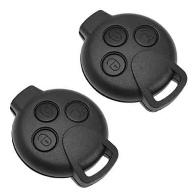 Immagine di SG Store 2PCS Auto Remote Key Shell 3 Pulsanti Chiave Fob Case Cover Custodia Compatibile con Smart 451 Keyless Entry Automotive Interior Accessori
