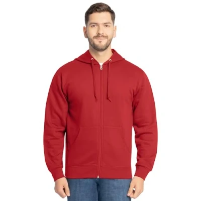 Immagine di Fruit of the Loom Eversoft Fleece Hoodies, Pullover &amp; Full Zip, Moisture Wicking Breathable, Sizes S 4x Camicia, Cerniera Intera Rossa, L Unisex Adulto