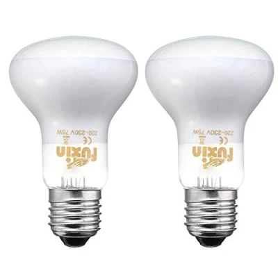Immagine di POFET 2 lampadine riscaldanti per rettili e anfibi, a raggi infrarossi, resistenti termiche, riscaldamento, luce bianca animali domestici, anfibi,220 240 V (75 W)