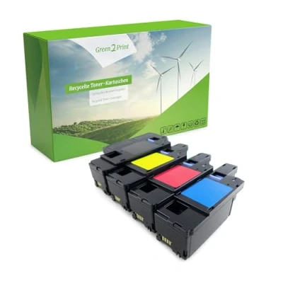 Immagine di Green2Print Toner Set, 4 cartucce 1x 2000, 3x 1400 pagine per Dell 1250C, 1350CNW, 1355CNW, 1355CN, C1760NW, C1765NF, C1765NFW