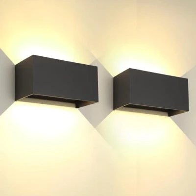 Immagine di FUPE Applique da Parete Esterno Interno 25W Angolo del Fascio Regolabile Moderno 3000K Bianco Caldo IP65 Impermeabile Interno（2Pezzi）