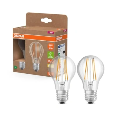 Immagine di OSRAM 4099854253508 LED (monocolore) ERP A (A G) E27 Forma di bulbo 3.8 W = 60 Bianco caldo (Ø x A) mm 2 pz.