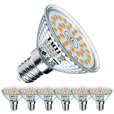 Immagine di EACLL Lampadina LED E14, Luce Bianco Caldo 2700K, 5W Sostituisce Lampadine Alogene da 60 W, Confezione 6, 560 LM, Angolo di Lrradiazione a 120, Faretto Non Dimmerabile, R50 Riflettore AC 230 V