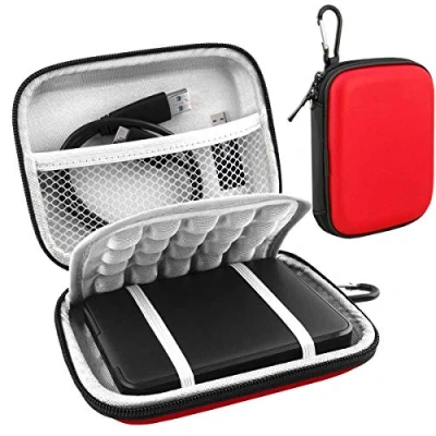 Immagine di Lacdo Custodia Hard Disk Esterno 2.5&quot; per Western Digital WD Elements, My Passport, Passport for Mac 1TB 2TB 3TB 4TB 5TB HDD Antiurto Impermeabile Accessori Protettiva Borsa, Rosso