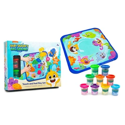 Immagine di Rms International Baby Shark&#039;s Big Show Touch and Feel Playmat Dough Playset per bambini e ragazzi ragazze sensoriali Fidget Toy regalo 3+, Multi