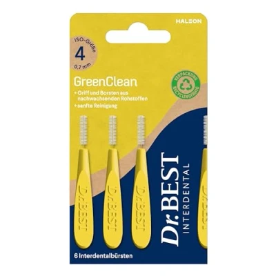 Immagine di Dr. BEST GreenClean Interdental, taglia 4, confezione da 6 scovolini interdentali per una pulizia delicata degli spazi