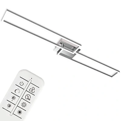 Immagine di BRILONER Leuchten Plafoniera a LED, Lampada da soffitto dimmerabile con Telecomando, Luce calda, neutra, fredda, 1100x248x78mm, LED integrati 40W, 4400Lm, ruotabile, Cromato/satinato