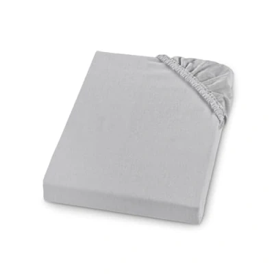 Immagine di sleepling Comfort lenzuolo con angoli in morbida flanella realizzato Germania 100% cotone per materassi fino a 23 cm di altezza, bordo elastico perimetrale, 180 x 200, grigio argento