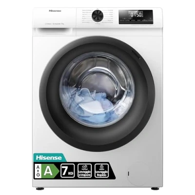 Immagine di Hisense WFQE7012EVM Lavatrice Slim Carica Frontale, 7kg, Classe A, 1200 giri, Vapore, Motore Inverter