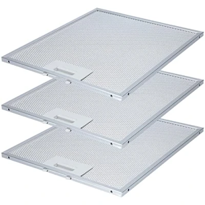 Immagine di Kenekos 3x Filtro antigrasso in metallo per coperchio del fornello 305 mm x 267 mm. Compatibile con AEG, Whirlpool, come pezzo di ricambio n. 405525042 9. alluminio