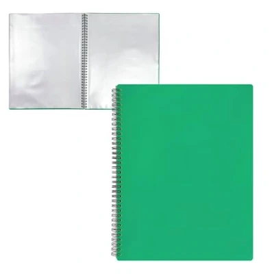 Immagine di RAYLU PAPER Raccoglitore con buste trasparenti in plastica A4 e coperchio polipropilene opaco, resistente, cartellina per documenti uso scolastico ufficio (40 tasche, verde)