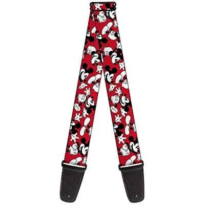 Immagine di buckle down tracolla per chitarra 2.0&quot; Wide Mickey Mouse Poses Scattered Red/Black/White