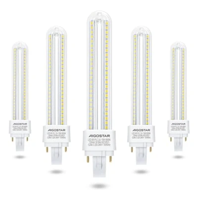 Immagine di Aigostar Lampadina LED PLC G24d 3 15W, Luce Bianca Fredda 6500K 1610 Lumen,Angolo a Fascio 360, Non Dimmerabile, Confezione da 5
