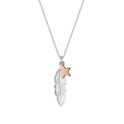 Immagine di Elli Collana Donne Ciondolo Stella Piume Bicolore in Argento Sterlino 925