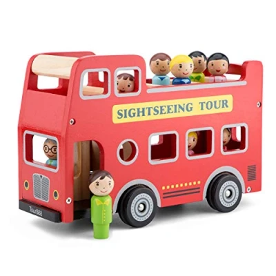 Immagine di New Classic Toys City Tour Bus with 9 Play Figures, Multicolore, Set di autobus città, 11970
