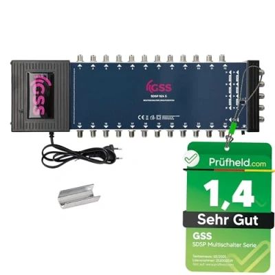 Immagine di GSS Commutatore 9/24 per 2 satelliti e 24 partecipanti con ausilio di sollevamento, adatto Quad o Quattro LNB Terestrik regolabile 22 Khz alimentatore integrato Multiswitch