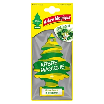 Immagine di Arbre Magique Mono, Profumatore Auto, Fragranza Green Forest &amp; Bergamot, Profumazione Decisa e Frizzante, Durata fino a 7 Settimane, Made in Italy, Confezione da 1 Pezzo