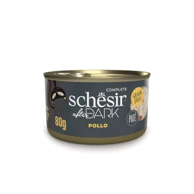 Immagine di Schesir After Dark, Gusto Pollo in Patè, Cibo Umido Completo per Gatti Adulti (Lattine 12 da 80g)
