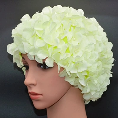 Immagine di Medifier Cappellini da bagno vintage con petali floreali retrò per donne verde chiaro