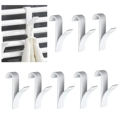 Immagine di Appendi Asciugamani per Termosifoni,Ganci in Plastica la Casa,Bianco Accessori Scaldasalviette Elettrici, Appendere Asciugamani, da Bagno, Vestiti, Set di 8
