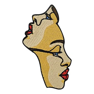 Immagine di Finally Home Multiple Personalities Toppa termoadesiva Line Art Faces Patches, fumetti da donna