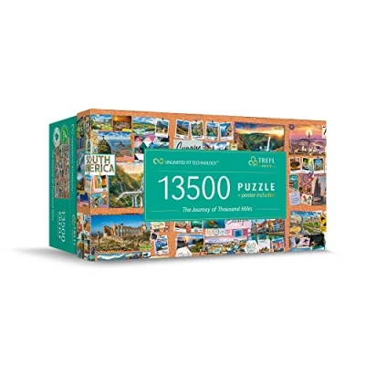 Immagine di Trefl 13500 Pezzi, Grandi Dimensioni, BIO, Collage, Viaggio, Intrattenimento Creativo e Bambini a Partire dai 12 Anni di età Puzzle, Colore The Journey of Thousand Miles, 81025