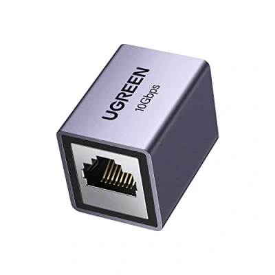 Immagine di UGREEN Connettore Prolunga Cavo Lan 10 Gigabit Accoppiatore RJ45 Accoppiamento di Rete Estensione Ethernet Cat7/ Cat6/ Cat5e (Grigio, 1 Pezzo)
