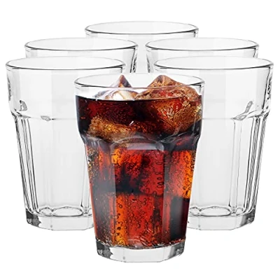 Immagine di TREND FOR HOME 6 Bicchieri Cocktail 425 ml Caffè Tumbler Bicchiere Vetro Moderni Trasparenti Mojito Grande Alti Smoothie Alva