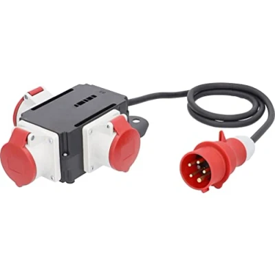 Immagine di as Schwabe MIXO Distributore di corrente ad alta tensione Spina CEE 400 V/16 A/5 poli, ca. 11 kW Adattatore 3 prese V 16 A 5 poli Cavo da 1,5 m Made Germany