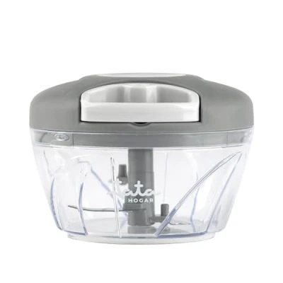 Immagine di JATA HOGAR HMAQ4557 Tritatutto manuale con corda per tutti i tipi di alimenti. 3 altezze taglio. Lama in acciaio inox. Capacità: 400 ml. Senza BPA